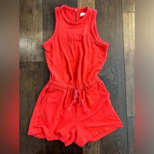 Lou & Grey Vibrant Red Women’s Open Back Romper- size XXSP